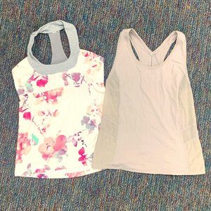 2 Lululemon athletica tops - floral & gray size 10